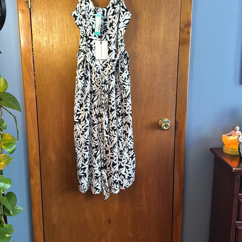 NWT 41 Hawthorn Monochrome Leaf Print Dress Sz S